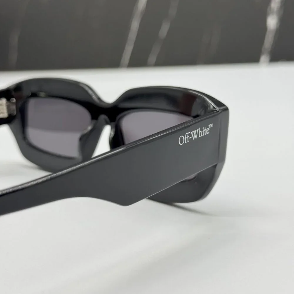 NEW OFF-WHITE OERI138 CHARLOTTE 1007 SUNGLASSES UNISEX BLACK SQUARE EYEWEAR